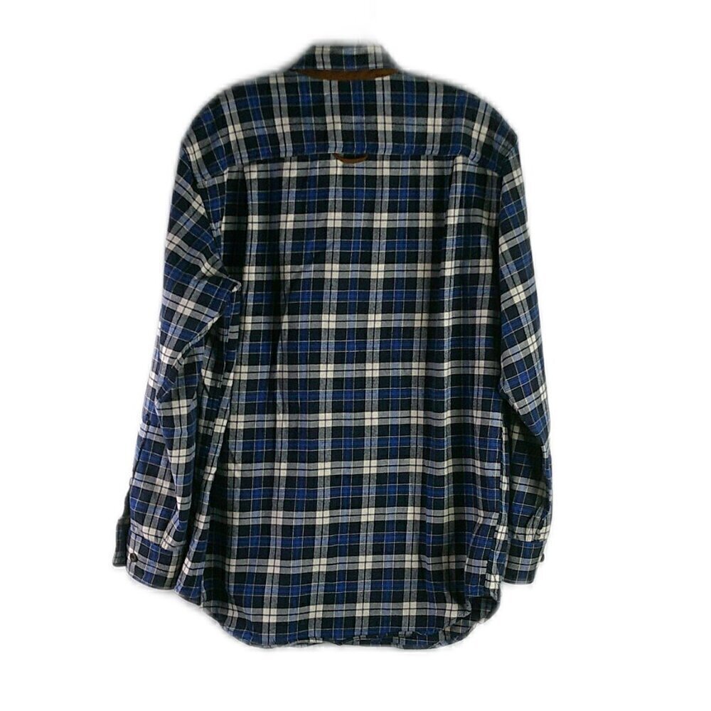 Orvis - Blue/Ivory  100% Cotton Perfect Flannel Button Down Shirt - Size Large - Picture 8 of 9